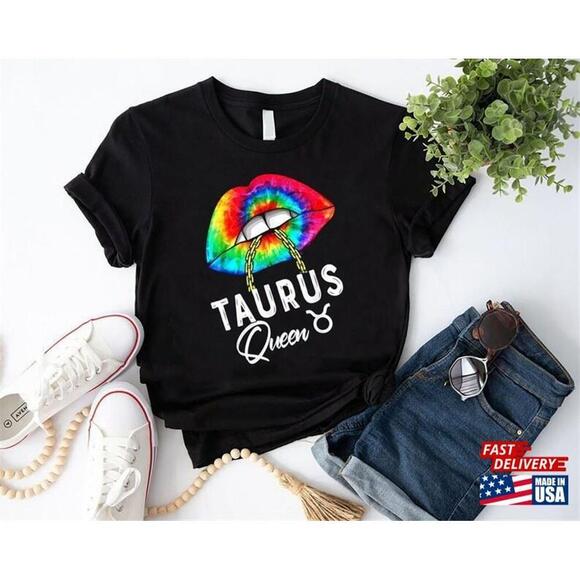 Other - Taurus Queen Lips Tshirt Birthday Zodiac Shirt Mystical Moon Shirt Classic